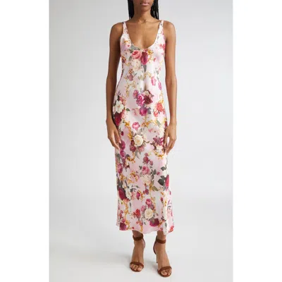 L Agence L'agence Akiya Floral Satin Maxi Dress In Multi