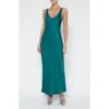 L Agence L'agence Akiya Satin Tank Maxi Dress In Ocean Teal