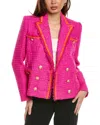 L Agence Alectra Neon Tweed Collared Jacket