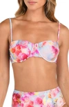 L Agence Alexandria Soft Cloud Floral Bikini Top In Pink