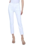 L Agence L'agence Alexia Blanc High-rise Crop Cigarette Jean In Blanc