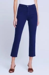 L Agence L'agence Alexia High Waist Crop Cigarette Jeans In Midnight