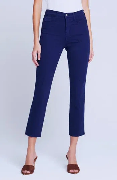 L Agence L'agence Alexia High Waist Crop Cigarette Jeans In Midnight