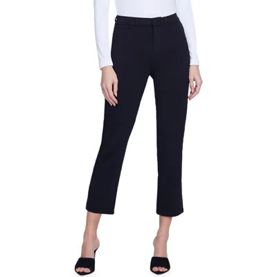 L Agence L'agence Alexia High Waist Crop Cigarette Pants In Black