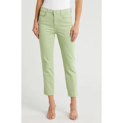 L Agence L'agence Alexia High Waist Crop Straight Leg Cigarette Jeans In Laurel Green