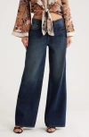 L Agence L'agence Alicent High Waist Wide Leg Jeans In Blue
