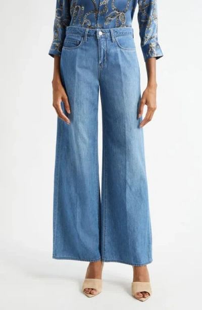 L Agence L'agence Alicent High Rise Trainer Wide Leg Jeans In Stokes