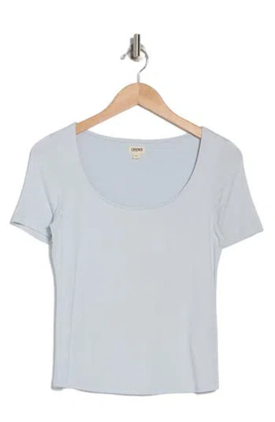 L Agence L'agence Alva U-neck Crop T-shirt In Parisian Blue