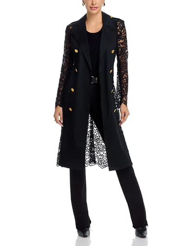 L Agence L'agence Amata Lace Trench In Black