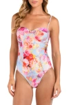 L Agence L'agence Amie Soft Clound Underwire One-piece Swimsuit In Pink