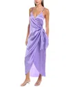 L'agence Amilia Cami Silk Wrap Dress In Purple