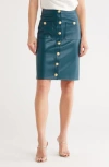 L'agence Amira Faux Leather Pencil Skirt In Green