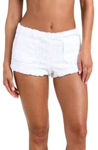 L Agence L'agence Amiya Cotton Terry Cover-up Shorts In White