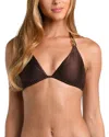 L Agence Annabelle Shimmer Triangle Bikini Top
