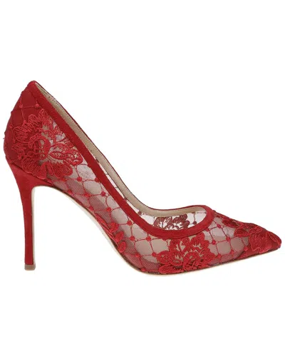 L Agence L'agence Anais Lace & Suede Pump In Red