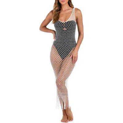 L Agence L'agence Angela Faux Pearl Cover-up Dress In Ivory