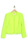 L Agence L'agence Angelina Neon Tweed Jacket In Neon Citrus