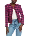 L Agence Angelina Tweed Jacket In Blue