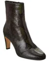 L Agence L'agence Angelique Croc Snake Bootie In Green