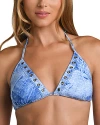 L AGENCE L'AGENCE ANNABELLE DENIM TRIANGLE BIKINI TOP