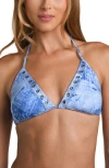 L Agence L'agence Annabelle Grommet Triangle Bikini Top In Blue