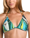 L AGENCE L'AGENCE ANNABELLE PRINTED HARDWARE TRIANGLE BIKINI TOP