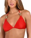 L Agence Annabelle Triangle Bikini Top In Rouge