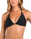 L Agence Shine Bright Like A Diamond Annabelle Triangle Bikini Top In Black