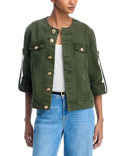 L Agence L'agence Anouk Collarless Jacket In Green