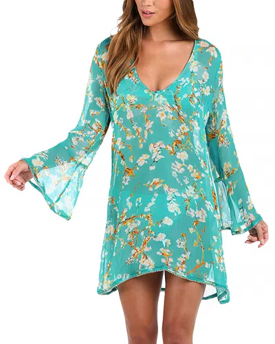 L AGENCE L'AGENCE ANSLEY CHERRY SHEER SHORT SWIM COVER-UP DRESS