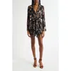 L Agence Tapestry Jungle Arabell Romper In Black Multi Tapestry Jungle