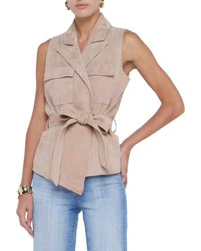 L Agence L'agence Arbor Wrap Belted Leather Vest