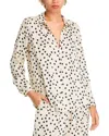 L Agence Argo Satin Blouse In Ecru/black Polka Dot