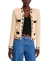 L Agence L'agence Astor Contrast Trim Cardigan In Biscuit