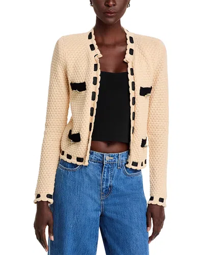 L Agence Astor Cardigan In Biscuit/black