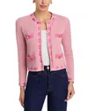 L Agence L'agence Astor Contrast Trim Cardigan In Pink