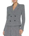 L Agence Atmore Plaid Blazer In White/black
