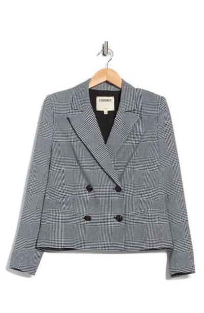 L AGENCE L'AGENCE ATMORE HOUNDSTOOTH DOUBLE BREASTED BLAZER