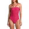 L Agence Aubrey Ruched One-piece Swimsuit