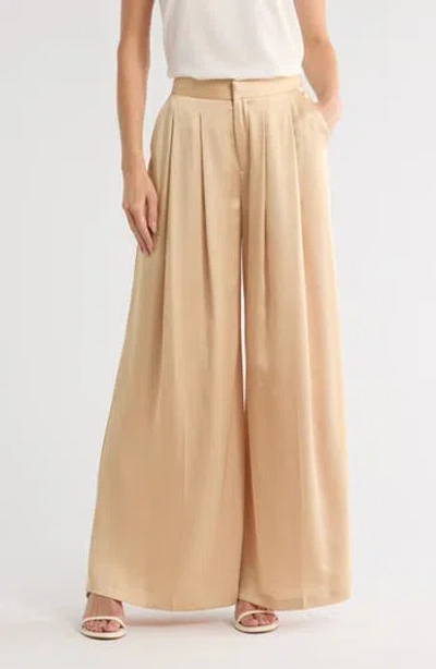 L Agence L'agence Aubrie Mid Rise Wide Leg Pants In Neutral