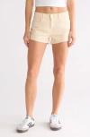 L Agence Audrey Frayed Denim Shorts In Oat
