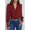 L Agence Ava Blouse In Syrah