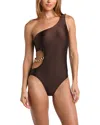 L Agence Ava Shimmer One-shoulder Cutout One-piece Swimsuit
