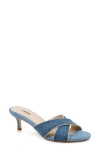 L Agence L'agence Aveline Slide Sandal In Light Denim