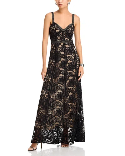 L Agence Avignon Lace Maxi Dress In Black