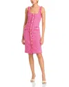 L Agence Aya Tweed Midi Dress In Pink/ivory