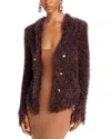 L Agence Azure Cardigan Blazer In Chocolate