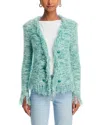 L Agence Azure Fringe Cardigan In Jade Multi In Jade Multi