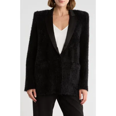 L Agence L'agence Baileigh Mixed Media Blazer In Black