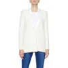 L'agence Baileigh Satin Lapel Knit Blazer In Ivory